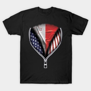 Maltese Flag  Malta Flag American Flag Zip Down - Gift for Maltese From Malta T-Shirt